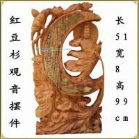 匠心独运，祈福纳祥 木雕根雕艺术品中的红豆杉滴水观音